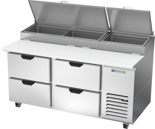 Beverage Air DPD67HC-4 Refrigerated Counter, Pizza Prep Table