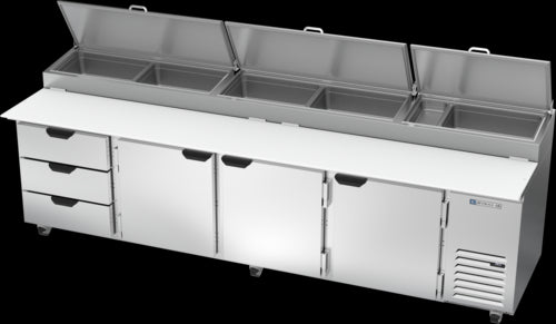 Beverage Air DPD119HC-3 Refrigerated Counter, Pizza Prep Table