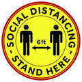 Winco PFD-12Y Sign, Compliance, Social Distancing & Face Mask
