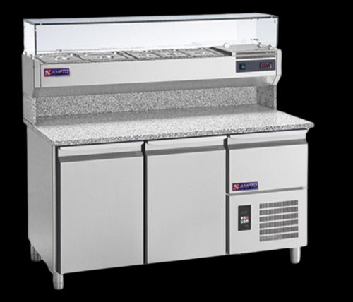 AMPTO MPP-2US Refrigerated Counter, Pizza Prep Table