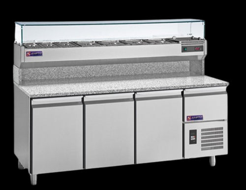 AMPTO MPP-3US Refrigerated Counter, Pizza Prep Table
