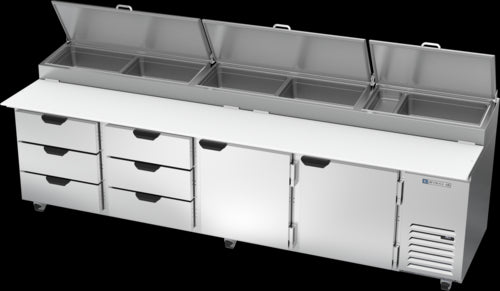 Beverage Air DPD119HC-6T Refrigerated Counter, Pizza Prep Table