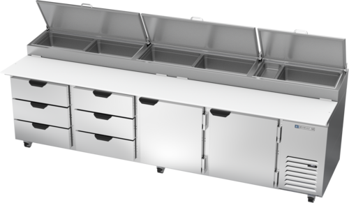Beverage Air DPD119HC-6T Refrigerated Counter, Pizza Prep Table
