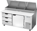 Beverage Air DPD67HC-3 Refrigerated Counter, Pizza Prep Table