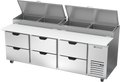 Beverage Air DPD93HC-6 Refrigerated Counter, Pizza Prep Table