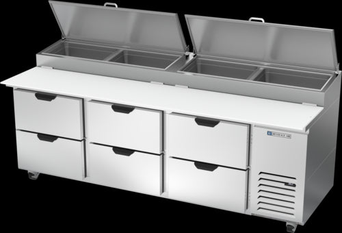 Beverage Air DPD93HC-6 Refrigerated Counter, Pizza Prep Table