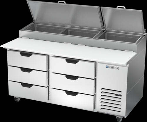 Beverage Air DPD67HC-6 Refrigerated Counter, Pizza Prep Table
