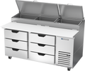 Beverage Air DPD67HC-6 Refrigerated Counter, Pizza Prep Table