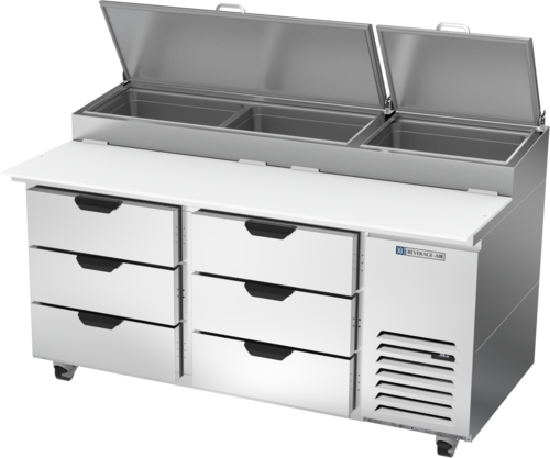Beverage Air DPD67HC-6 Refrigerated Counter, Pizza Prep Table