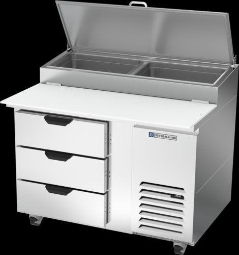 Beverage Air DPD46HC-3 Refrigerated Counter, Pizza Prep Table