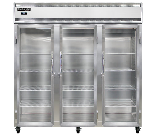 Continental 3RNPT-GD-SD Refrigerator, Pass-Thru
