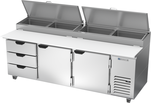 Beverage Air DPD93HC-3 Refrigerated Counter, Pizza Prep Table