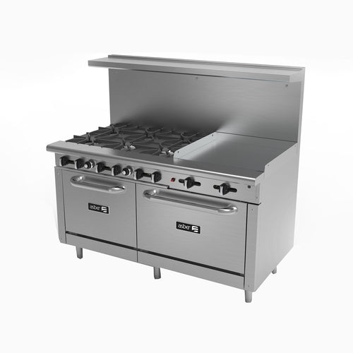 Asber AEMR-2-G36-B4-60-H Range, 60" Restaurant, Gas