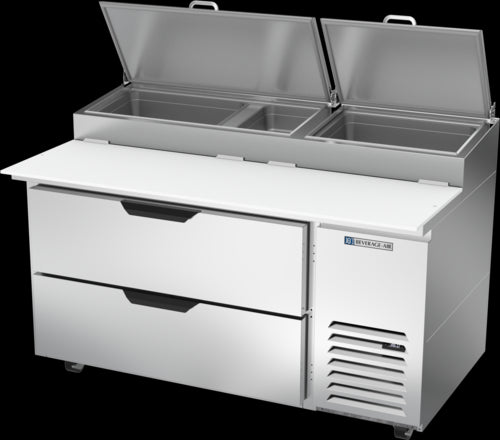 Beverage Air DPD60HC-2 Refrigerated Counter, Pizza Prep Table