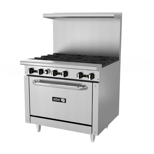 Asber AER-6-36 Range, 36" Restaurant, Gas