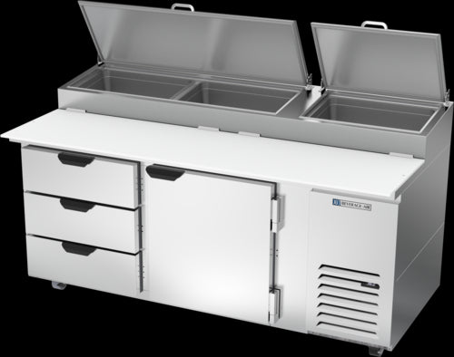 Beverage Air DPD72HC-3 Refrigerated Counter, Pizza Prep Table