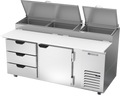 Beverage Air DPD72HC-3 Refrigerated Counter, Pizza Prep Table