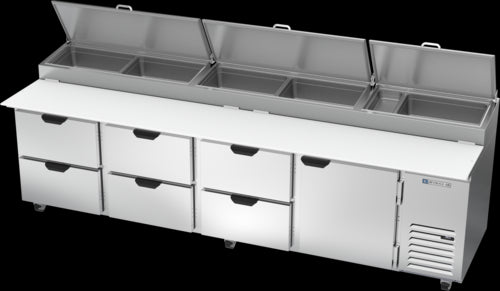 Beverage Air DPD119HC-6 Refrigerated Counter, Pizza Prep Table