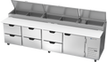 Beverage Air DPD119HC-6 Refrigerated Counter, Pizza Prep Table
