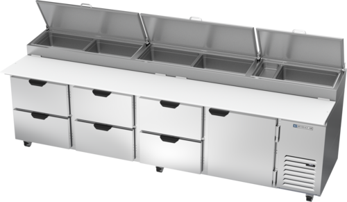 Beverage Air DPD119HC-6 Refrigerated Counter, Pizza Prep Table