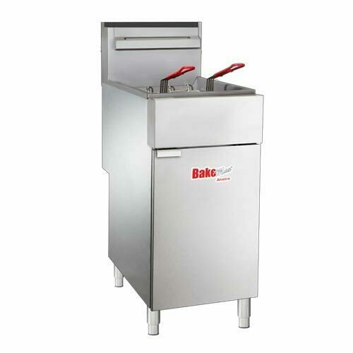 BakeMax BAKEL40 Fryer, Gas, Floor Model, Full Pot
