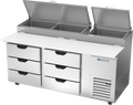 Beverage Air DPD72HC-6 Refrigerated Counter, Pizza Prep Table