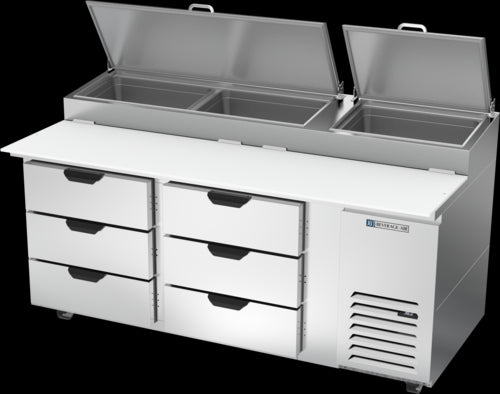 Beverage Air DPD72HC-6 Refrigerated Counter, Pizza Prep Table
