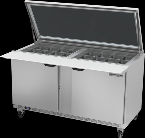 Beverage Air SPE60HC-24M-STL Refrigerated Counter, Mega Top Sandwich / Salad Unit