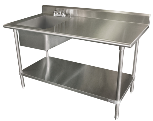 Advance Tabco KSLAG-11B-306L-X Work Table, with Prep Sink(s)