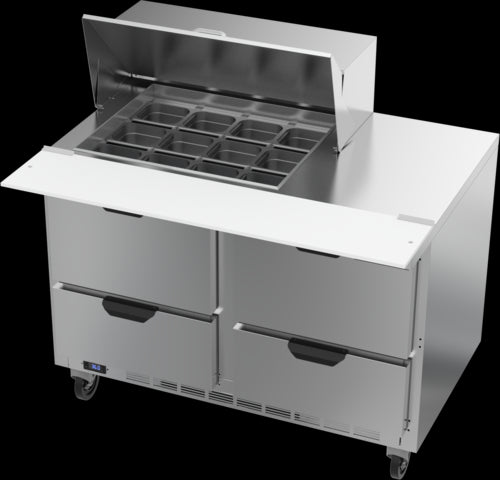 Beverage Air SPED48HC-12M-4 Refrigerated Counter, Mega Top Sandwich / Salad Unit