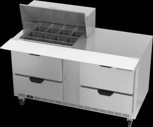 Beverage Air SPED60HC-12M-4 Refrigerated Counter, Mega Top Sandwich / Salad Unit