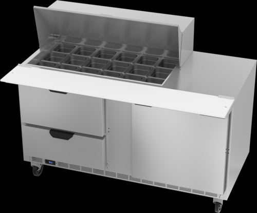 Beverage Air SPED60HC-18M-2 Refrigerated Counter, Mega Top Sandwich / Salad Unit