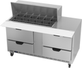 Beverage Air SPED60HC-18M-4 Refrigerated Counter, Mega Top Sandwich / Salad Unit