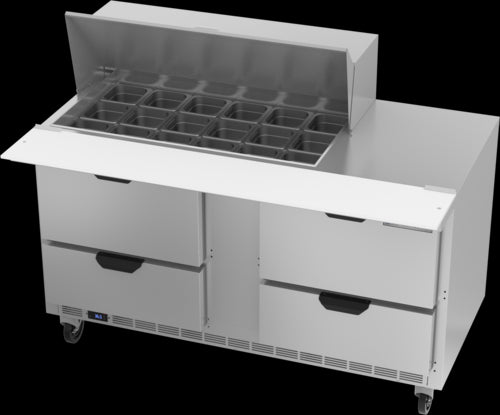 Beverage Air SPED60HC-18M-4 Refrigerated Counter, Mega Top Sandwich / Salad Unit