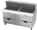 Beverage Air SPED60HC-24M-4 Refrigerated Counter, Mega Top Sandwich / Salad Unit