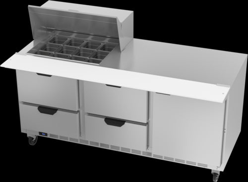 Beverage Air SPED72HC-12M-4 Refrigerated Counter, Mega Top Sandwich / Salad Unit