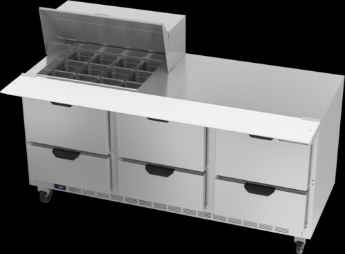 Beverage Air SPED72HC-12M-6 Refrigerated Counter, Mega Top Sandwich / Salad Unit