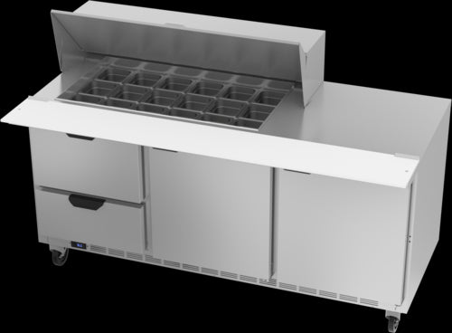 Beverage Air SPED72HC-18M-2 Refrigerated Counter, Mega Top Sandwich / Salad Unit