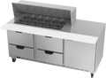 Beverage Air SPED72HC-18M-4 Refrigerated Counter, Mega Top Sandwich / Salad Unit