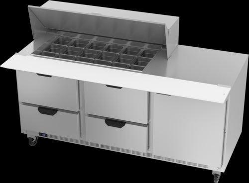 Beverage Air SPED72HC-18M-4 Refrigerated Counter, Mega Top Sandwich / Salad Unit