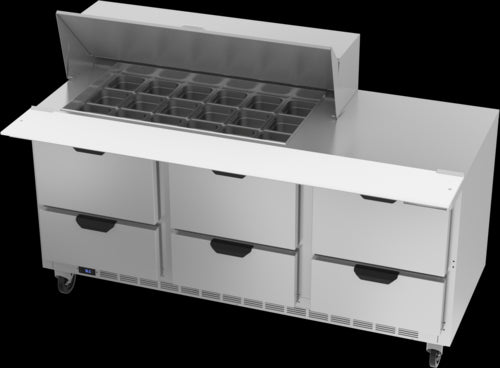 Beverage Air SPED72HC-18M-6 Refrigerated Counter, Mega Top Sandwich / Salad Unit