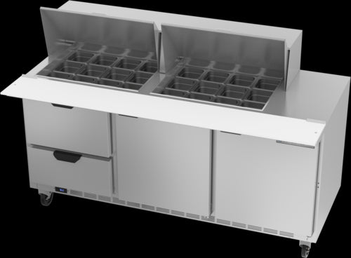 Beverage Air SPED72HC-24M-2 Refrigerated Counter, Mega Top Sandwich / Salad Unit