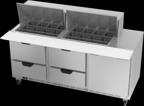 Beverage Air SPED72HC-24M-4 Refrigerated Counter, Mega Top Sandwich / Salad Unit