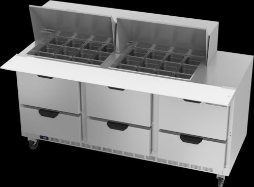 Beverage Air SPED72HC-24M-6 Refrigerated Counter, Mega Top Sandwich / Salad Unit