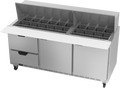Beverage Air SPED72HC-30M-2 Refrigerated Counter, Mega Top Sandwich / Salad Unit