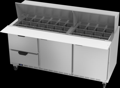 Beverage Air SPED72HC-30M-2 Refrigerated Counter, Mega Top Sandwich / Salad Unit