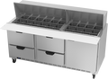 Beverage Air SPED72HC-30M-4 Refrigerated Counter, Mega Top Sandwich / Salad Unit