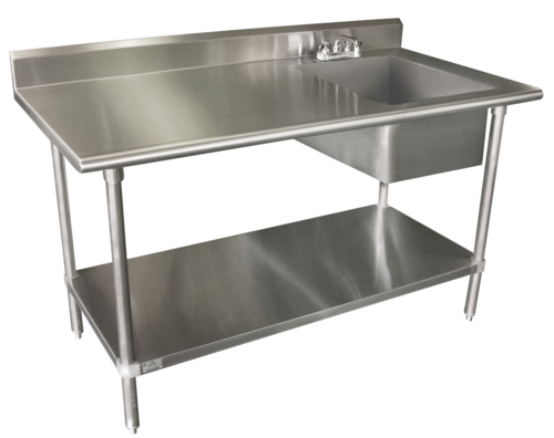 Advance Tabco KSLAG-11B-305R-X Work Table, with Prep Sink(s)