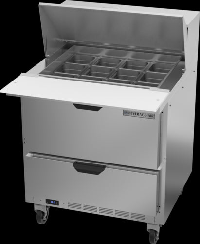 Beverage Air SPED32HC-12M-2 Refrigerated Counter, Mega Top Sandwich / Salad Unit
