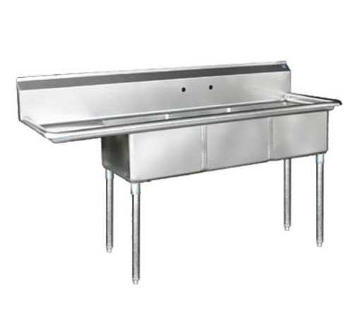 Blue Air BS3-18-12/L Sink, (3) Three Compartment